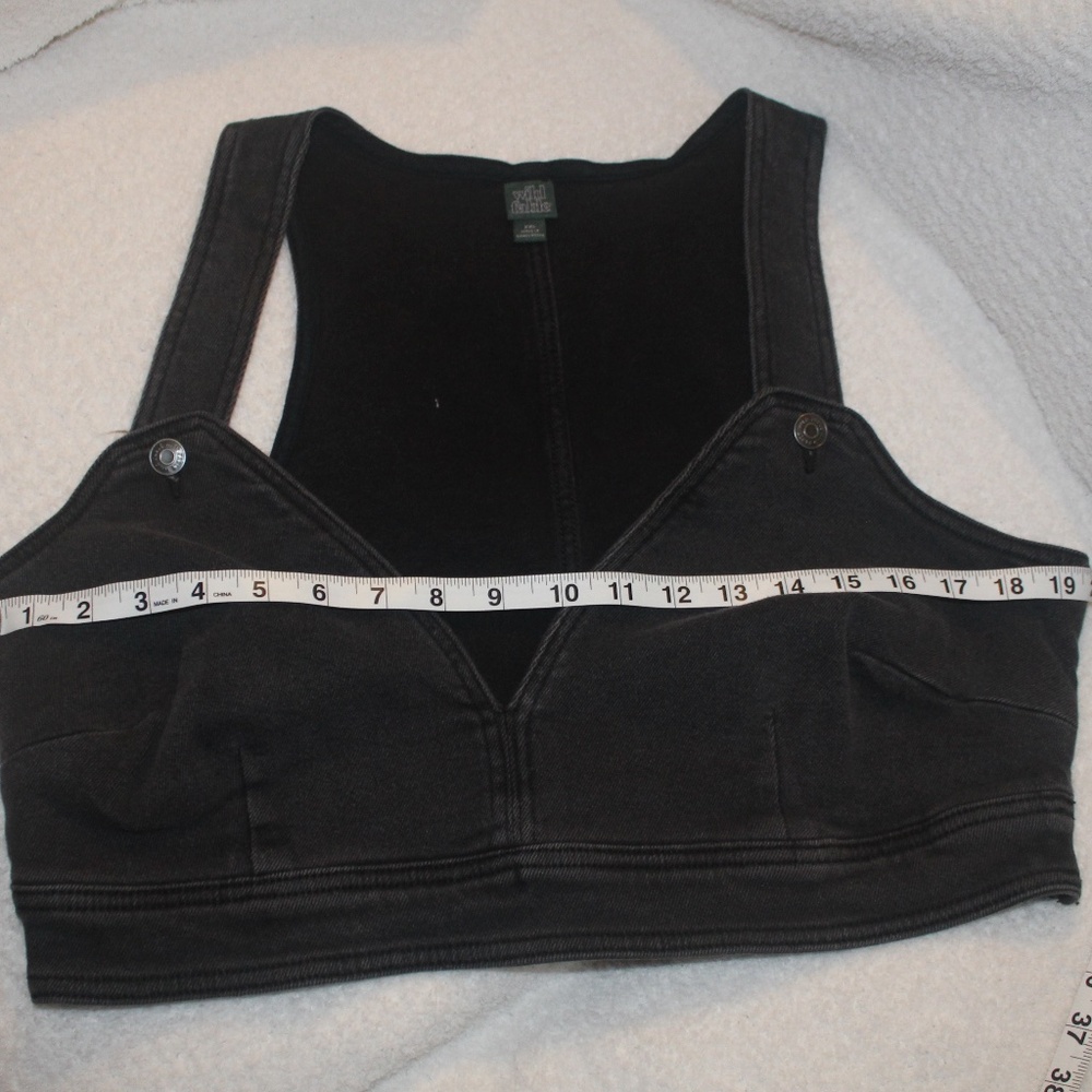 Women's Black Wild Fable Cropped Denim Vest in Sz (XXL) - Picture 7 of 9